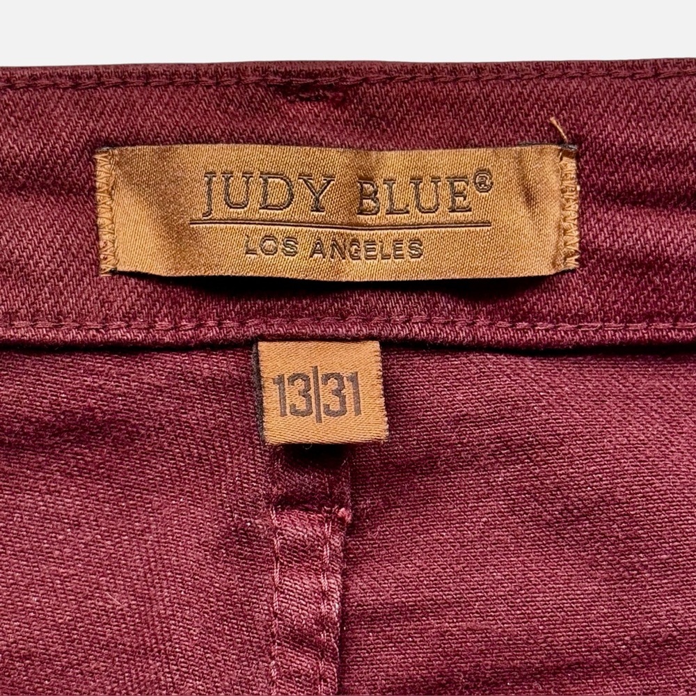 Judy Blue Size 13/31 Red Wine 5 Pocket Cotton-Poly-Spandex Cropped Jeans NWOT - Picture 7 of 9